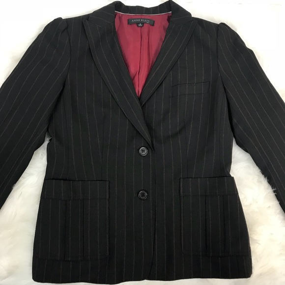 Anne Klein Suit Career Work Blazer Striped Jacket - Picture 6 of 7